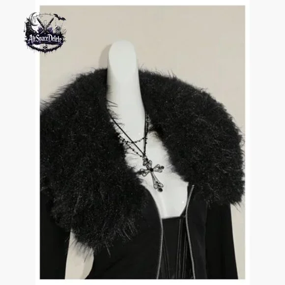 Faux Fur Jacket Zip Up Long Sleeve Aviator Coat Women's Outerwear - Picture 5 of 6